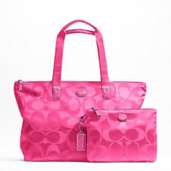 coach signature getaway package nylon weekender bag + nylon makeup bag - Picture 1 of 9